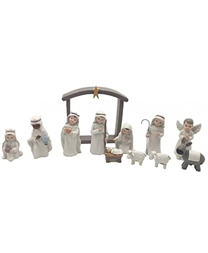 Artisan Flair 12 Pcs Nativity Set Small Figurines for Nativity Scene Religious Gifts Precious Moment Christmas Manger Nativity Sets for Kids Resin