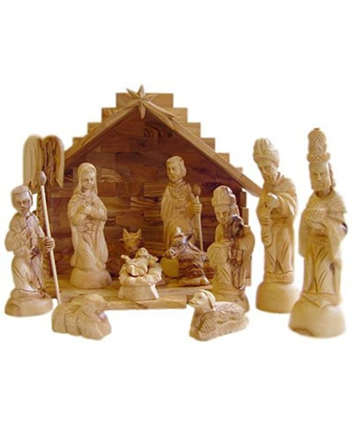 Deluxe Olive Wood Nativity Set- Hand Carved in Bethlehem The Holy Land.