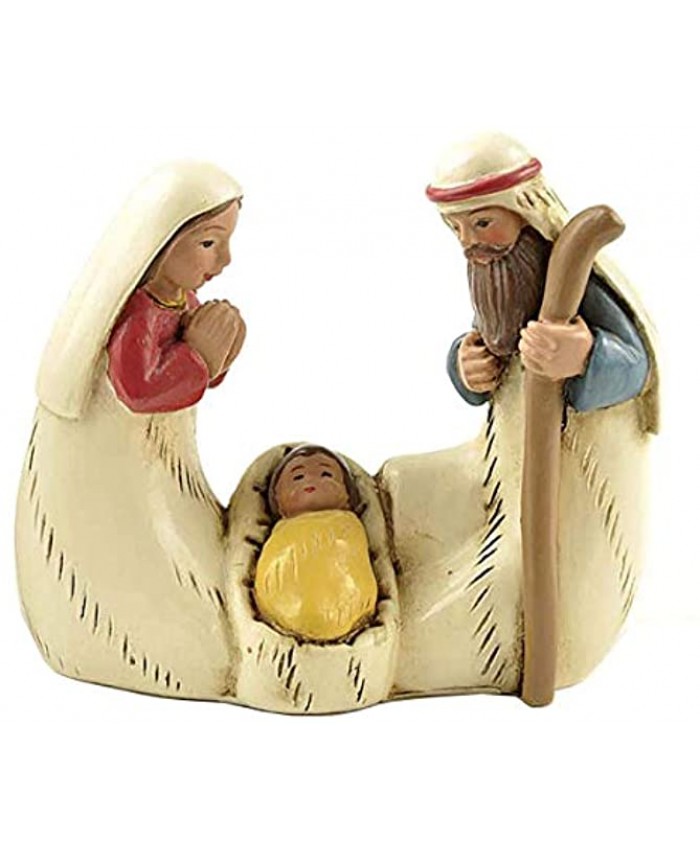 ENNAS 2.56 Inch Tall Miniature Holy Family Nativity Figurine Tabletop Scene Decoration