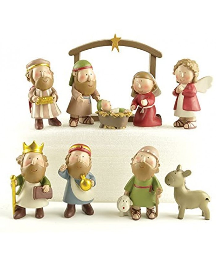 ENNAS Set of 10 Christmas Holiday Nativity Scene Includes Stable Joseph Jesus Mary and Wisemen