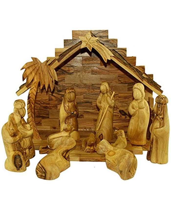 Holy Land Market Olive Wood Nativity Set- Modern Style