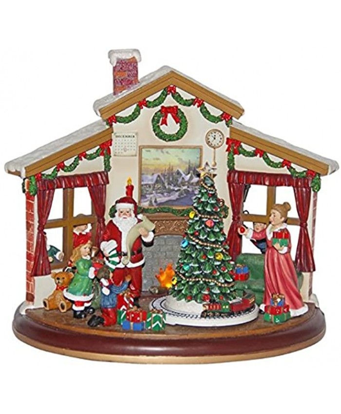Musicbox Kingdom Santa Distributes Gifts to The Children Whilst 8 Different Christmas Melodies Play Decorative Item