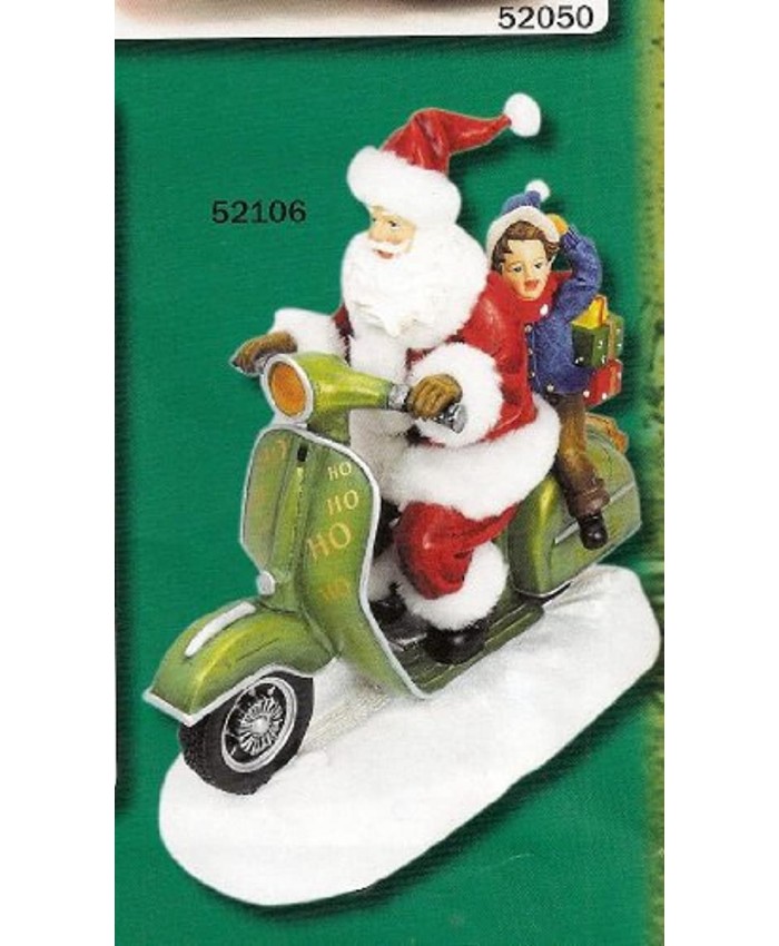 Musicbox World Santa and Boy Riding a Scooter Whit 8 Different Melodies Stone Multi-Colour 25 x 11 x 25 cm