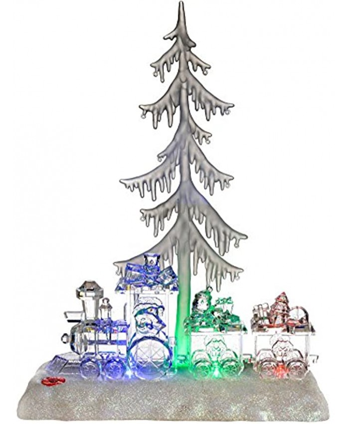 WeRChristmas Pre-Lit Colour Changing Led Musical Christmas Tree and Train Scene Decoration 35 cm Multi-Colour