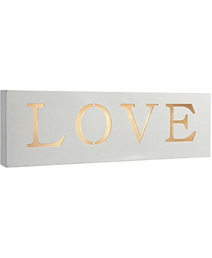 WeRChristmas Pre-Lit Led Love Sign Christmas Decoration Wood 38 cm White