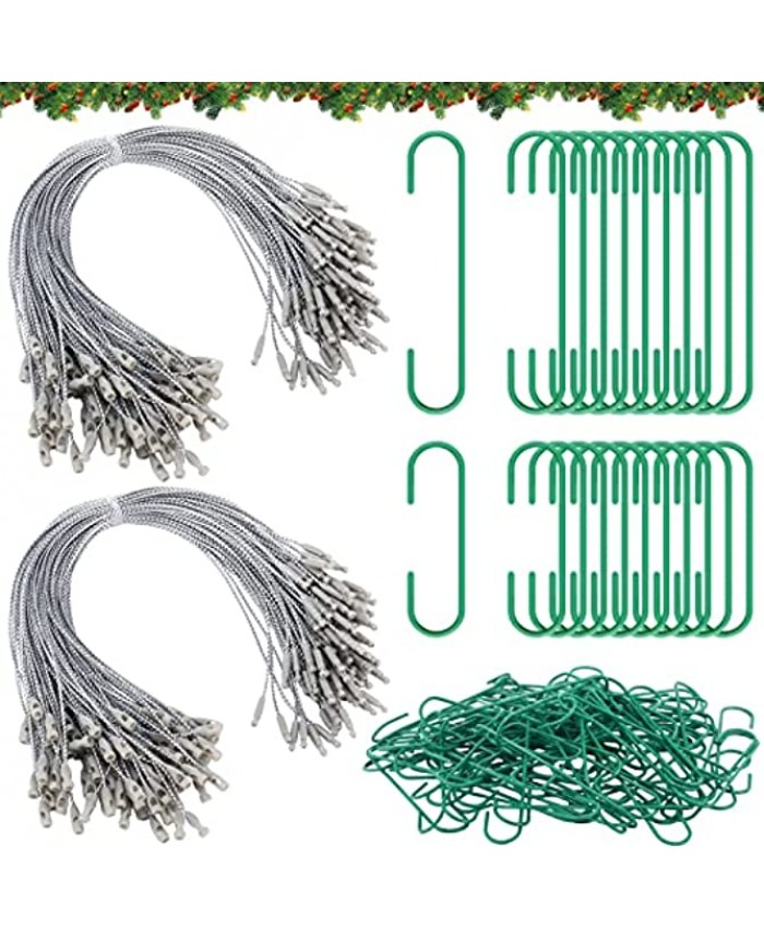 400 Pieces Christmas Ornament Hooks Christmas Ornament Hangers Bendable Metal Wire Hanging Hook Silver Ornament Hooks for Christmas Tree Decoration Party Balls Decor