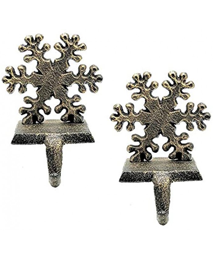 2 Pieces Snowflake Christmas Stocking Holder Christmas Hooks Skid Mantel Hooks Hanger for Fireplace Free Standing Christmas Decorations