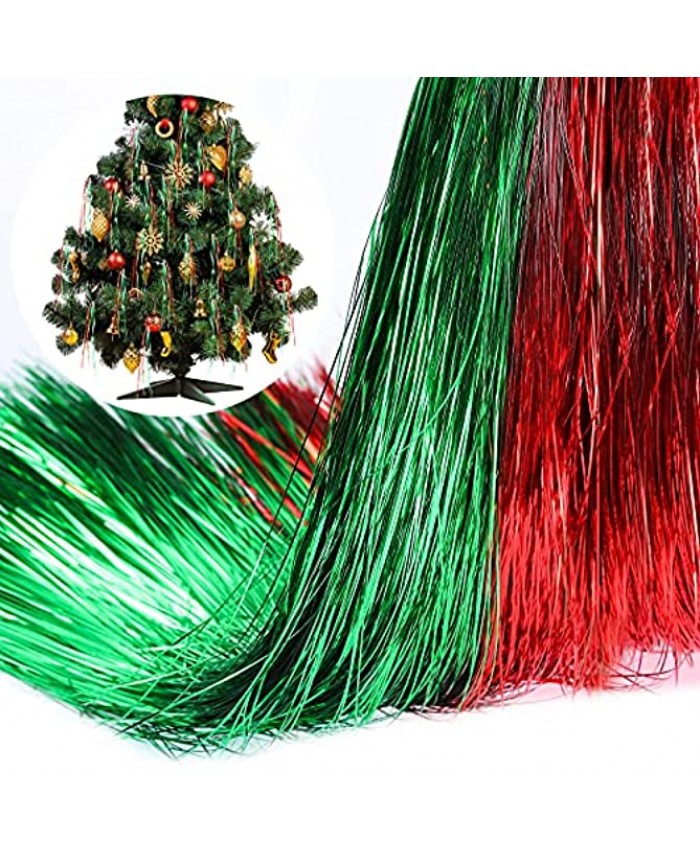 14000 Piece Christmas Icicle Tinsel Foil Fringes Tinsel Birthday Tinsel Curtain Strand Icicle Tinsel Christmas Tree Tinsel Decoration for Christmas Holiday Decor Birthday Supplies Red and Green