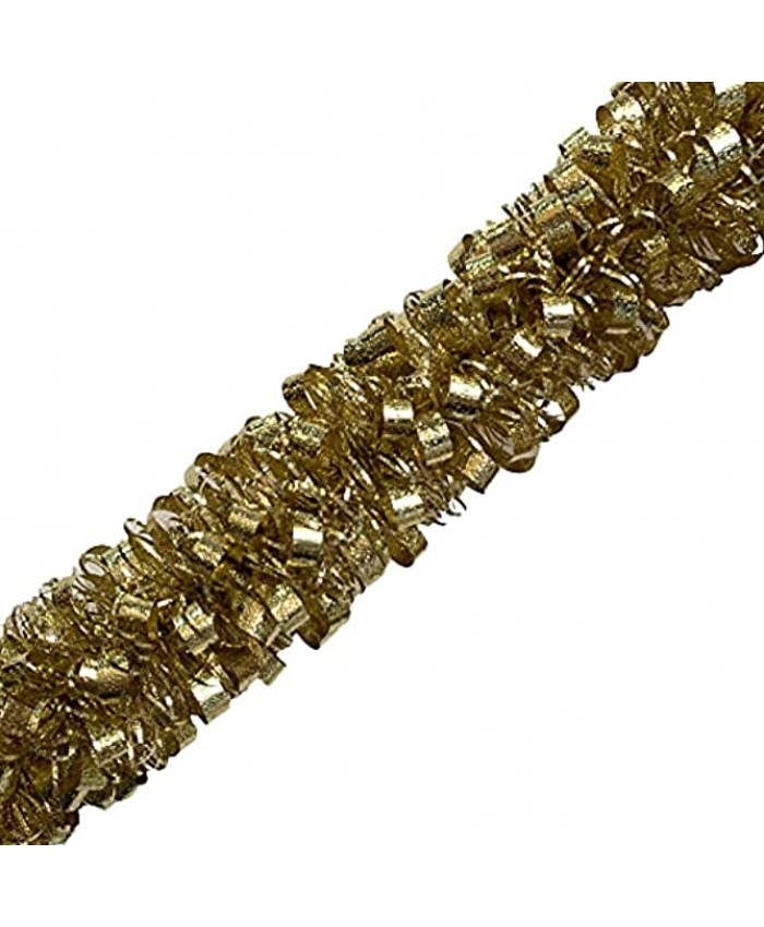 Brite Star 12ft Curly Tinsel Embossed Light Gold