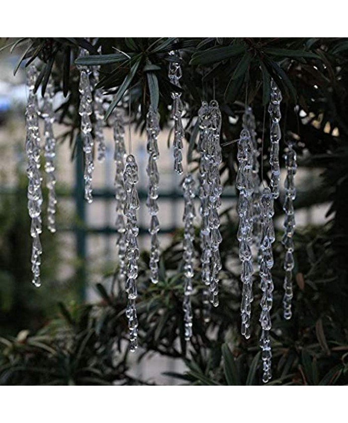 ToBeIT Chrismtas Tree icicles 50 pcs Acrylic Icicles Ornament Set for Chrismtas Decoration50pcs icicles