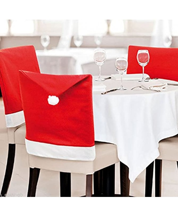 eBuyGB Dining Chair Seat Covers Red Pack of 6