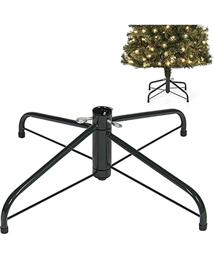 Loxan Folding Christmas Tree Stand Replacement Artificial Xmas Tree Stand Base for 4 Ft to 7 Ft Trees Fits 0.5-1.25 Inch Pole Green