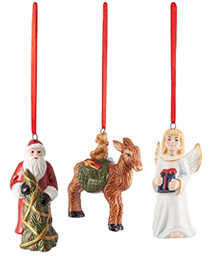 Villeroy & Boch Nostalgic Ornaments Santa Baby Christ Deer Set of 3 8x4cm White