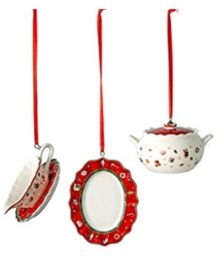 Villeroy & Boch Toys Delight Decoration Ornaments Serving Pieces Set of 3 Premium Porcelain White 3 x 6cm 14-8659-6666