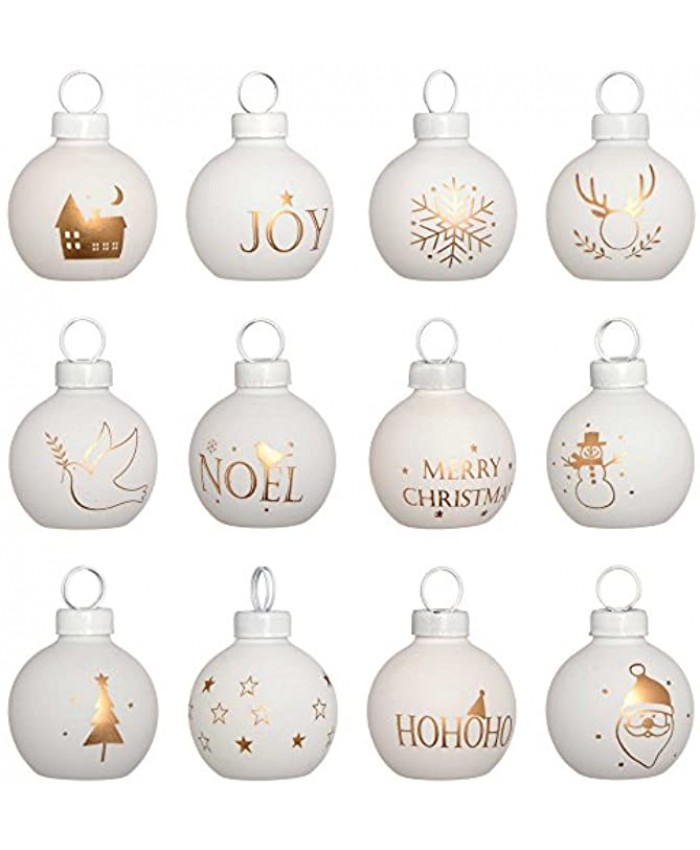 WeRChristmas Christmas Card Holder Decoration White Set of 12