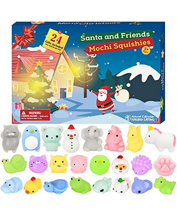 BATTOP Advent Calendar 2021 Christmas Countdown Calendar Toy 24Pcs Different Cute Mochi Animals Squishy Toys for Kids…
