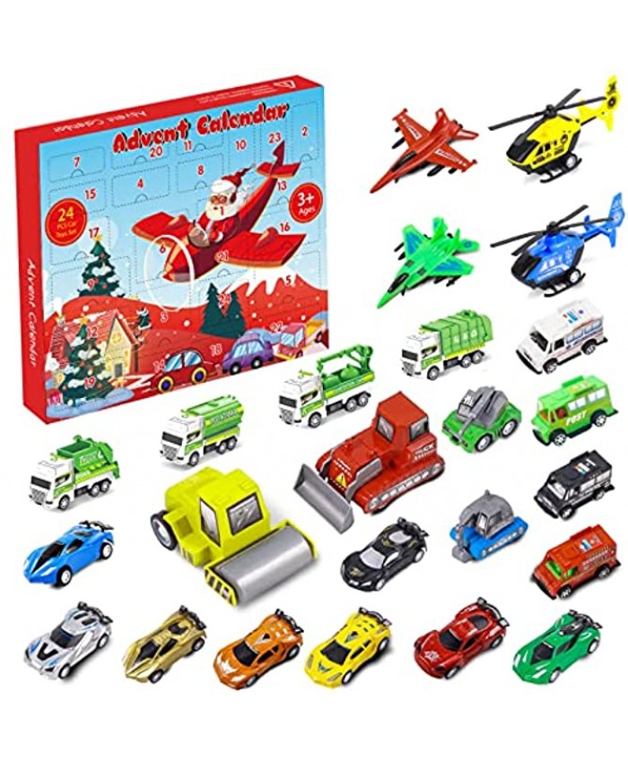 Christmas Advent Calendar 2021 Countdown Calendar Include 24 Different Car Toys and City Map 24 Days Countdown Advent Calendar for Kids Boys Girls Toddlers