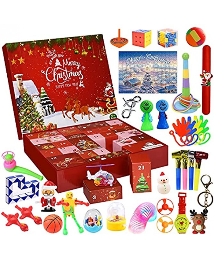 Christmas Countdown Calendar Advent Calendar 2021 for Kids Fidget Toys 24 Days Surprise Box Count Down Xmas Gifts for Boys Teens Adults Girls