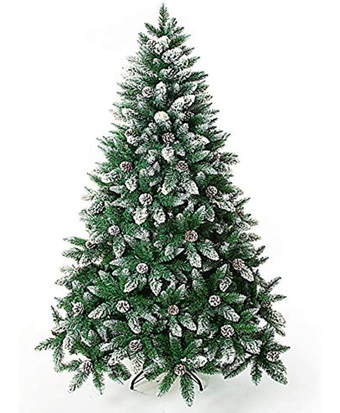 Artificial Christmas Tree 5 6 7 7.5 8 9 Foot Flocked Snow Trees with Pine Cone Decoration Unlit