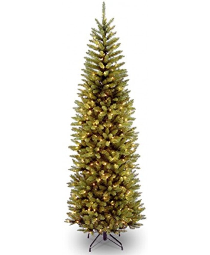 National Tree Company Artificial Pre-Lit Slim Christmas Tree Green Kingswood Fir Dual Color LED Lights Includes PowerConnect and Stand 7.5 Feet