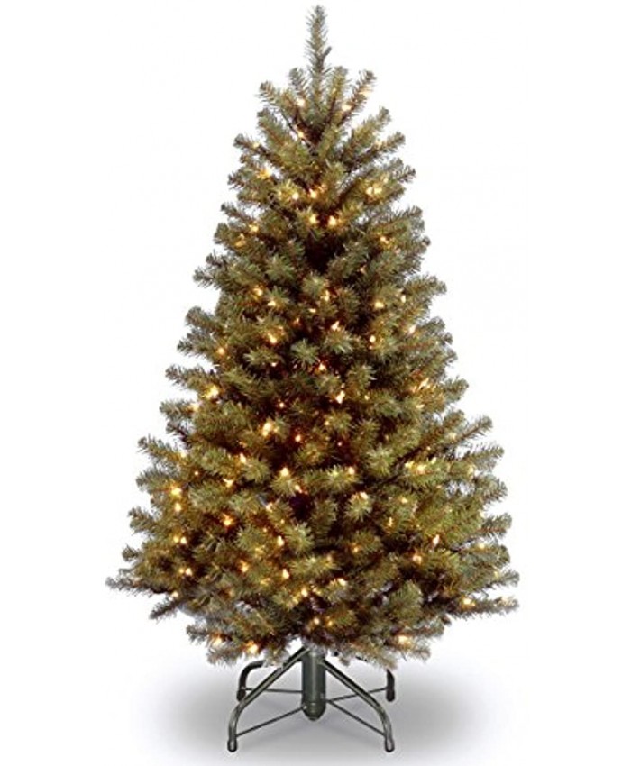 National Tree Company Pre-Lit Artificial Full Christmas Tree Green North Valley Spruce White Lights Includes Stand 4.5 Feet