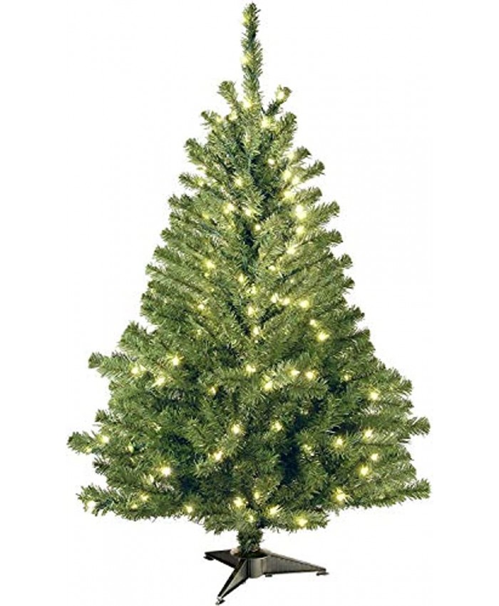 National Tree Company Pre-Lit Artificial Mini Christmas Tree Green Kincaid Spruce White Lights Includes Stand 4 Feet