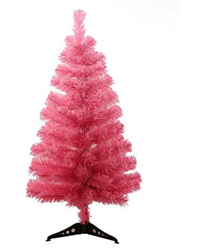 Prettybuy Christmas Tree with Plastic Stand,3-feet,PVC Pink