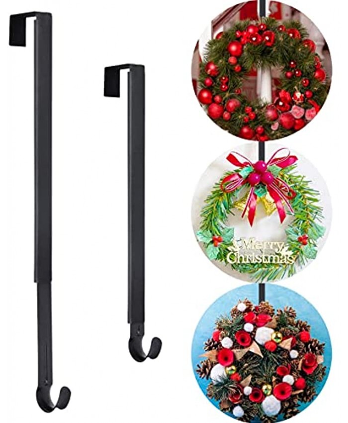 Christmas Wreath Hanger Adjustable Wreath Hanger for Front Door 15"-25" 20lbs Metal Wreath Hanger Door Hanger Hook for Christmas Wreath Decorations