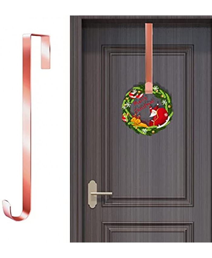 KINBOM 1pc 15 Inch Christmas Door Ornament Hook Steel Wreath Hanger Hook Front Door Decoration Metal for Wreath Christmas Ornament Backpack Handbag or Welcome Sign Red Copper