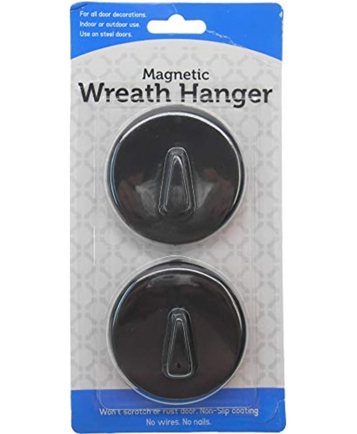 Magnetic Wreath Hanger for Steel Doors Holds up to 6 lbs Double Pack 2 Wreath Hangers Wreath Holders Indoor or Outdoor Use on Steel Doors Black