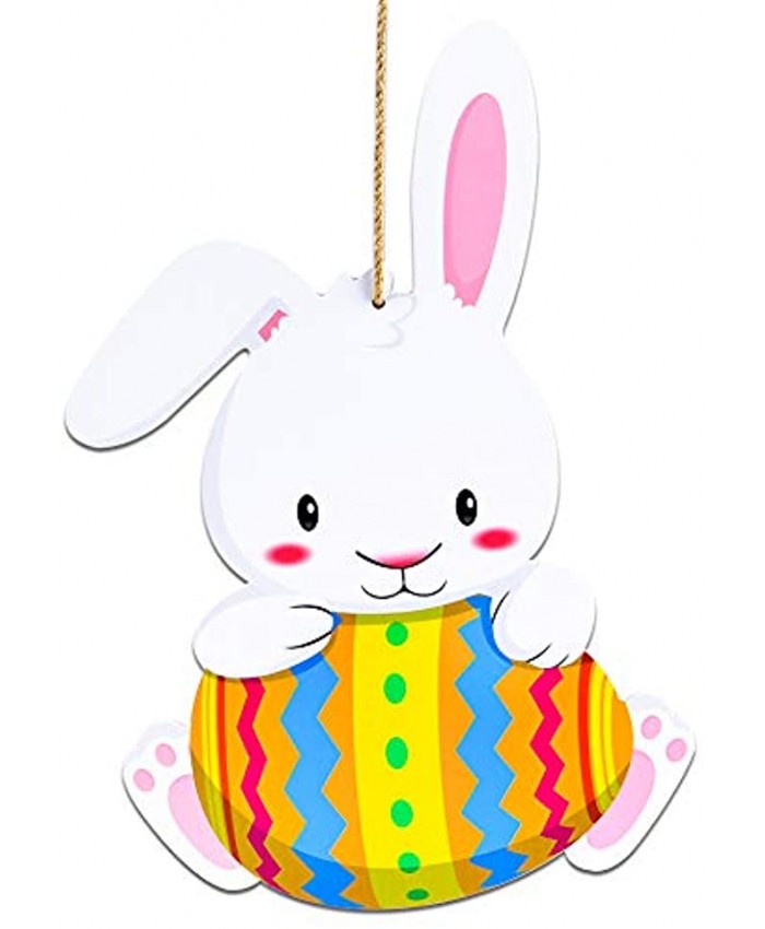 SICOHOME Easter Decoration,9.4"x 14.5" Easter Day Bunny Door Sign,Bunny Hanging Sign for Party Supplies Home Window Wall Farmhouse Indoor Outdoor Decor