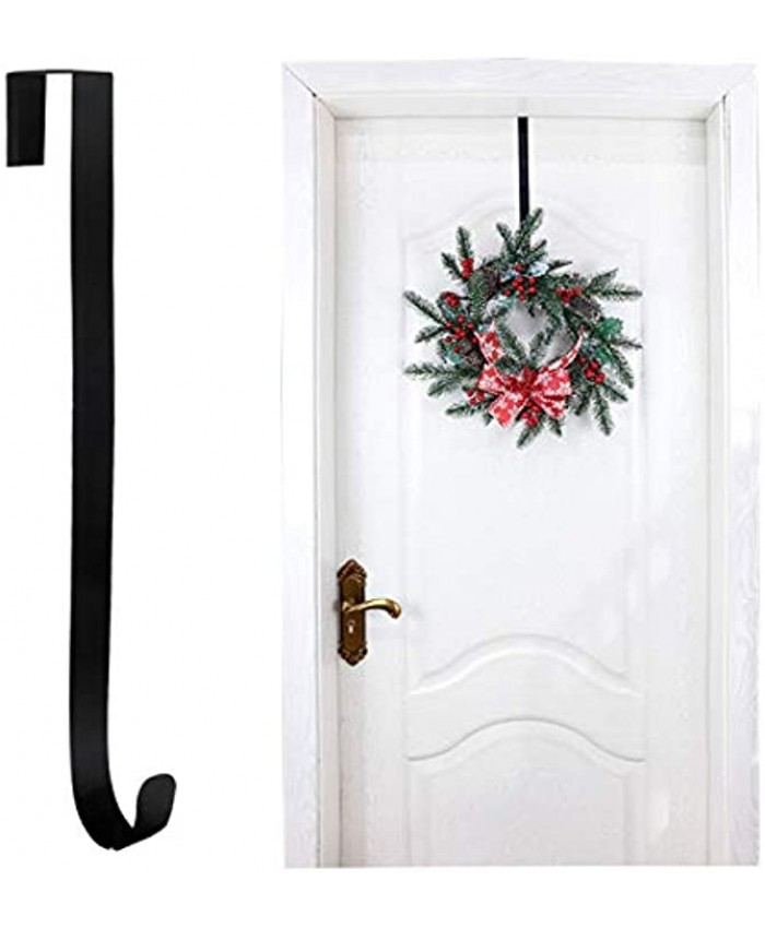 We Moment Wreath Hanger for Front Door Metal Wreath Door Hanger Christmas Decoration Over The Door Single Hook,Black