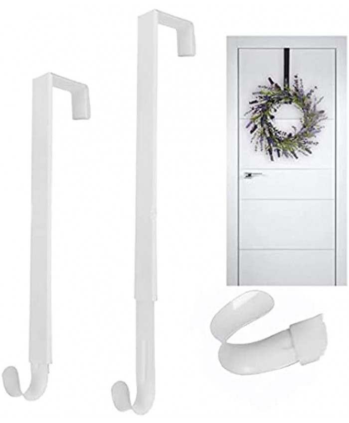 XQHGKK Wreath Hangers for Front Door,Christmas Wreaths Decorations Hook,Hang Bags and Clothes Adjustable Length,1 Pack,White