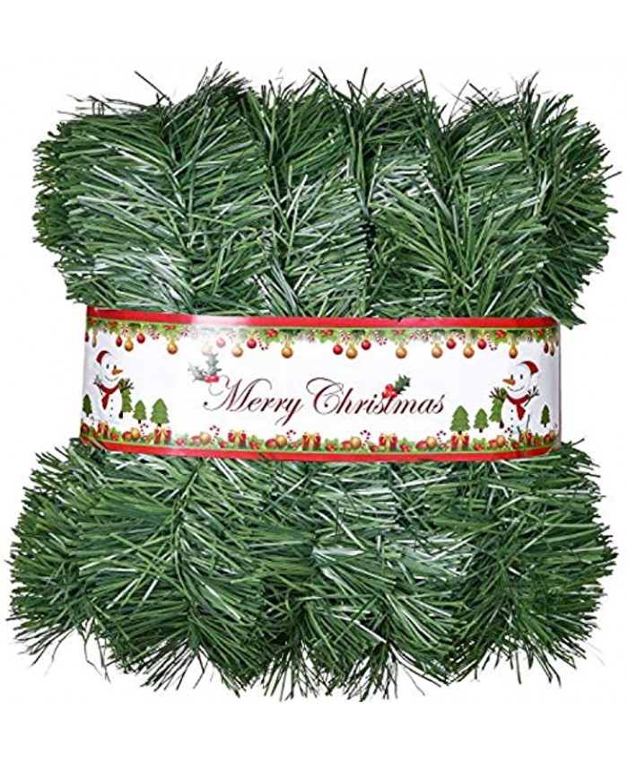 Artiflr 50 Ft Christmas Garland Artificial Pine Garland Holiday Decor for Outdoor or Indoor Home Garden Artificial Green Greenery or Fireplaces Holiday Party Decorations