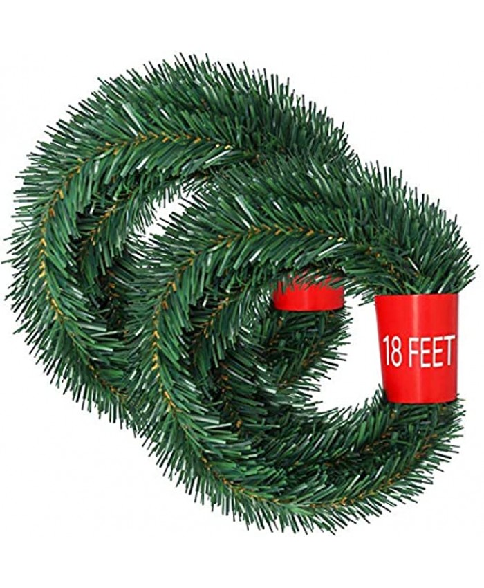 DearHouse 40Feet Christmas Garland 2 Strands Artificial Pine Garland Soft Greenery Garland for Holiday Wedding Party,Stairs,Fireplaces Decoration Outdoor Indoor Use