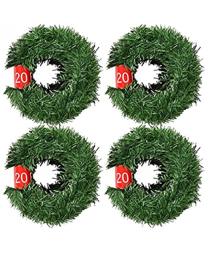 Timoo 80 Ft Christmas Garland Greenery 4 Strands Green Garland Christmas Artificial Pine Garland Soft Garland Holiday Garland Greenery Christmas Greenery Decorations for Stair Fireplace Outdoor Indoor