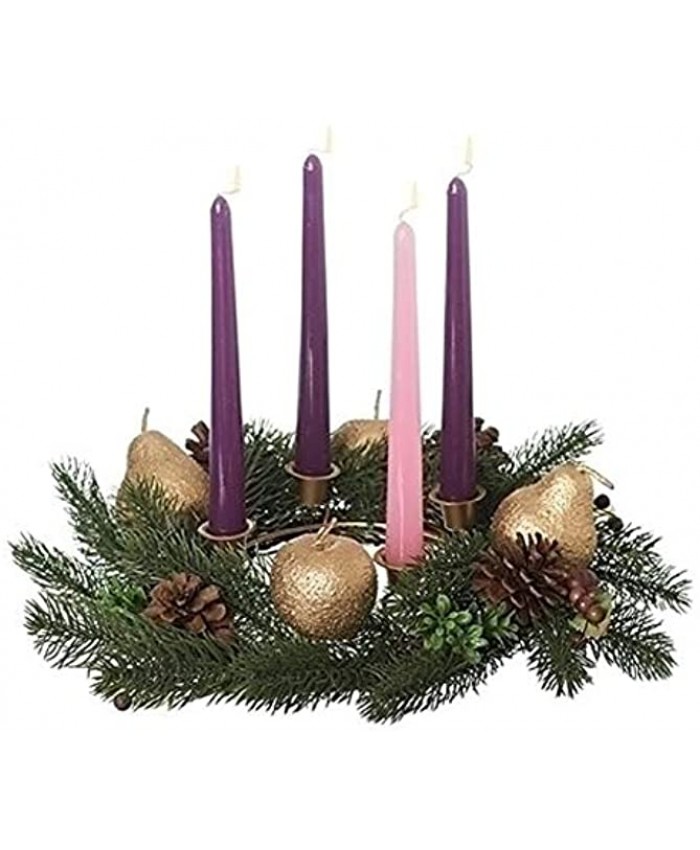 Roman Berries and Pears Fruits Christmas Advent Wreath Candleholder Holiday 24119 New