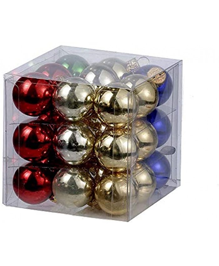 25 Mm Glass Multi Shiny Ball Christmas Ornaments