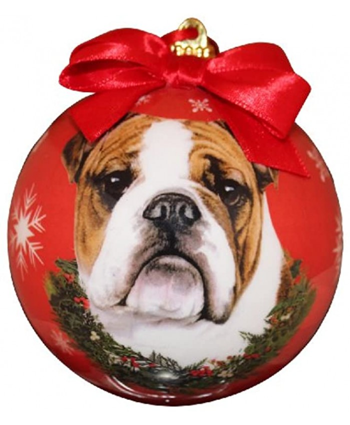 Bulldog Christmas Ornament Shatter Proof Ball