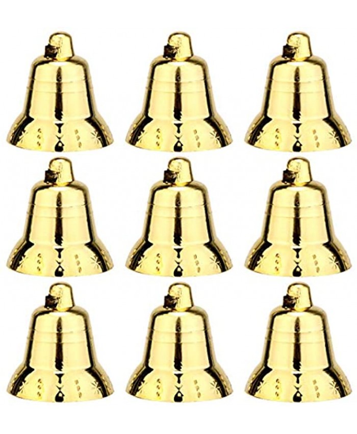 Toddmomy 1 Set Christmas Jingle Bells Decorative Bell Plastic Gold Jingle Bell Hanger Xmas Tree Hanging Ornaments Mini Craft Bells for DIY Making Xmas Decorations Party Favors Gift Bag Filler