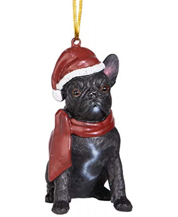 Design Toscano Christmas Xmas French Bulldog Holiday Dog Ornaments Full Color