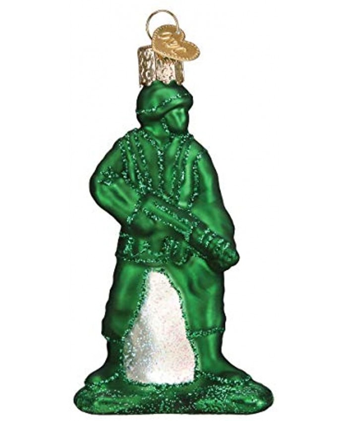 Old World Christmas Army Man Toy Ornament Green