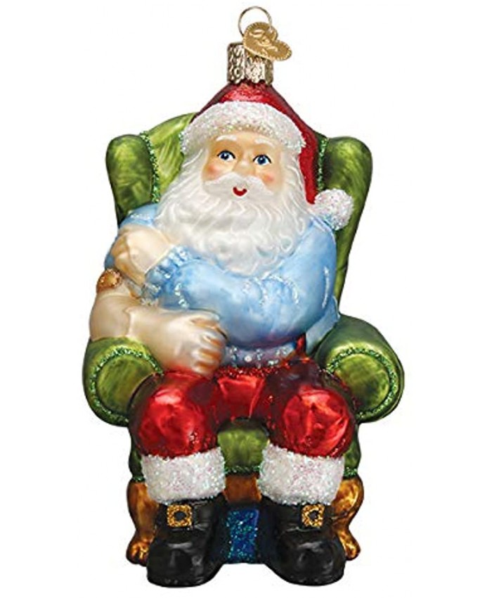 Old World Christmas Santa Vaccinated Glass Blown Christmas Tree Ornament