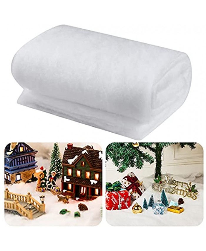 BBTO Christmas Snow Blanket Set Artificial Snow Blankets for Christmas Village Backdrop Decorations 1 Piece,15.7 Inch x 4.9 Feet