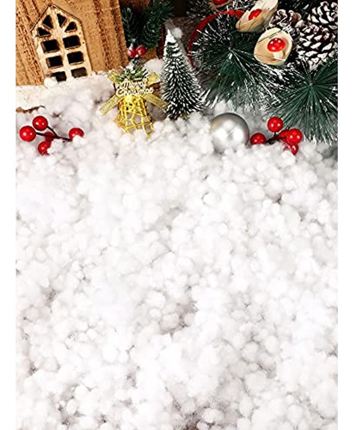 Riakrum Christmas Fake Snow Decor Artificial Snow Fluffy Fiber Stuffing Snow Covering Stuffing Blanket Fake White Snow for for Christmas Tree Home and Party Decorations 300 g