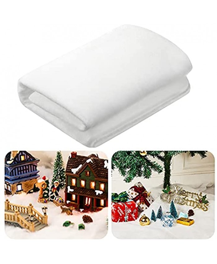 Skylety Christmas Artificial Snow Blanket Set 39 Inch x 4.9 Feet Fake Snow Blanket Faux Snow Blanket Roll for Christmas Backdrop Decorations 1