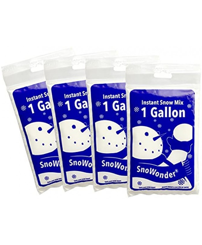 SnoWonder Instant Snow Fake Artificial Snow Also Great for Making Cloud Slime Mix Makes 4 Gallons of Fake Snow