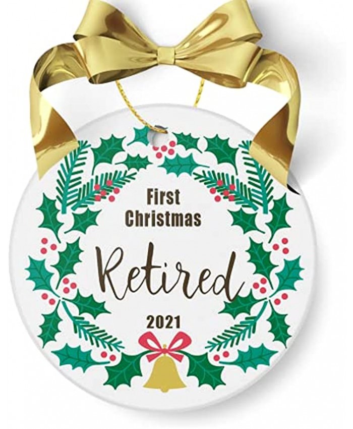 Fist Retired Christmas Ceramic Christmas Tree Ornament Christmas Ornaments 2021 Ceramic Christmas Ornaments 3Inch Perfect Retirement Gifts for Women or Men