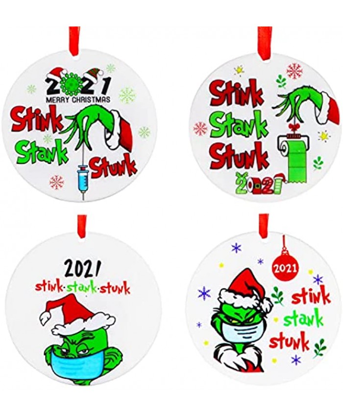Grinch Hand Christmas Ornaments,2021 Stink Stank Stunk Grinch Ornaments,Grinch Christmas Hanging Ornaments
