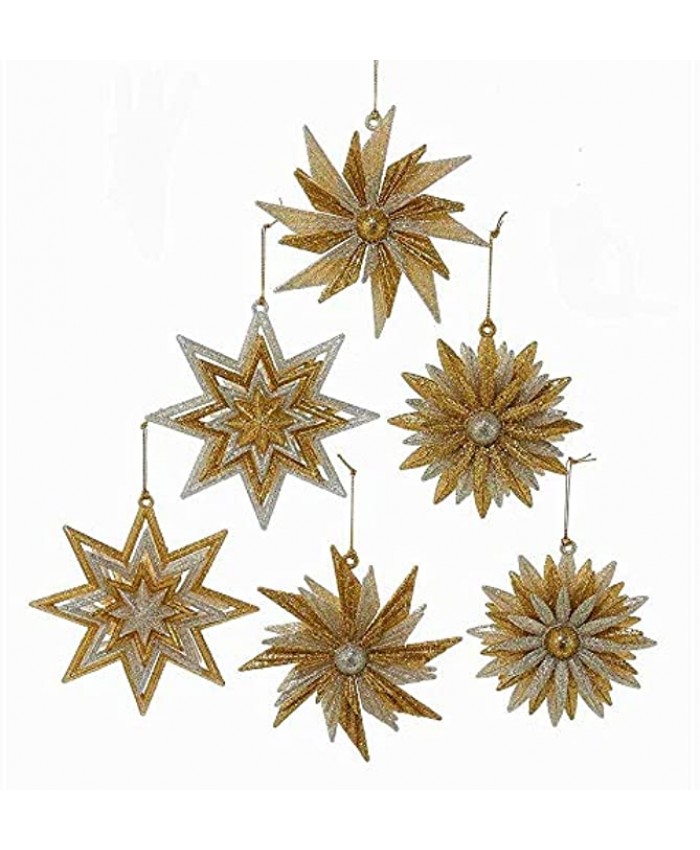 Kurt Adler Gold & Silver Snowflake Ornaments